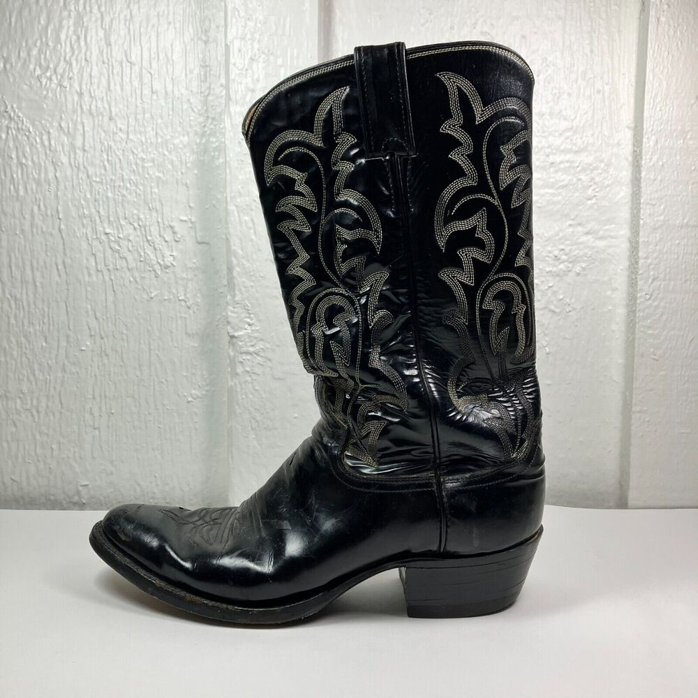 Justin Boots Mens 8.5D Style 1527 Black Cowboy Western Rodeo